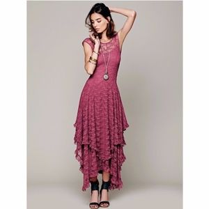 Free People French Courtship Slip in Burgundy Red